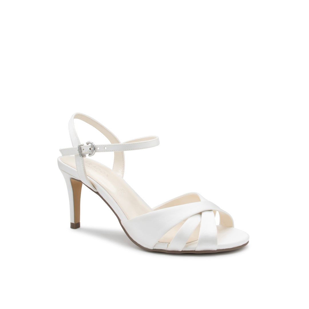 Arista Ivory | Satin Wedding Sandals | Paradox London