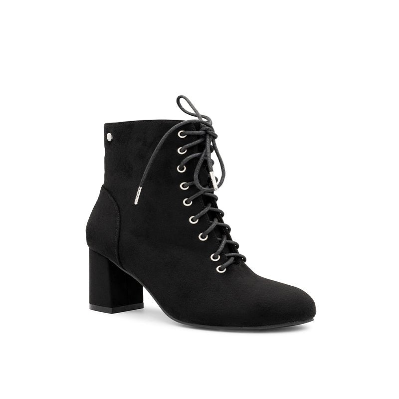 Amanda Black| Mid Block Ankle Boot | Paradox London