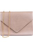 Darcy Nude Shimmer Envelope Clutch Handbag | Paradox London