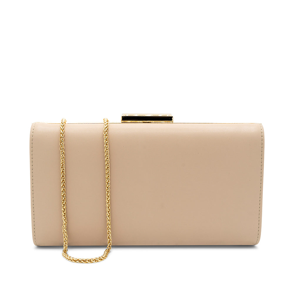 Nude and gold clutch bag best sale