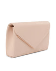 Delyssa Nude Faux Leather Clutch Bag | Paradox London