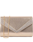Devora Champagne Shimmer Clutch Bag | Paradox London
