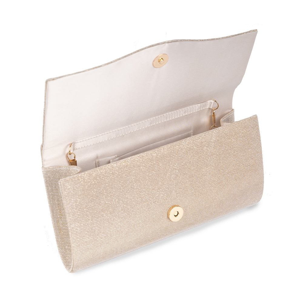 Champagne glitter clutch bag hotsell