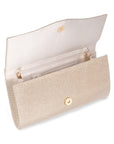 Deja Champagne Glitter Clutch Bag | Paradox London