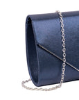 Darcy Navy Shimmer Envelope Clutch Handbag - Paradox London