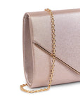 Darcy Nude Shimmer Envelope Clutch Handbag | Paradox London