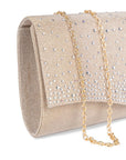 Deja Champagne Glitter Clutch Bag | Paradox London