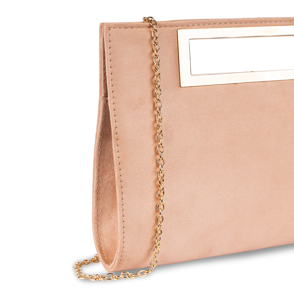 Beige suede clutch 2025