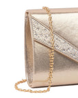 Devora Champagne Shimmer Clutch Bag | Paradox London