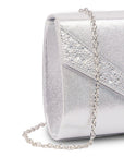 Devora Silver Shimmer Clutch Bag - Paradox London