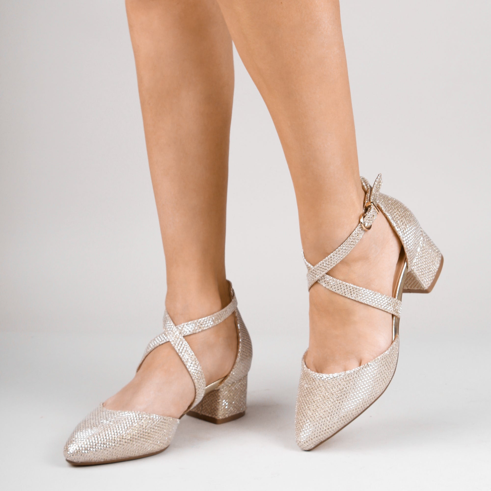 Low Block Heel Wide Fitting Silver Shoes For Wedding Francis