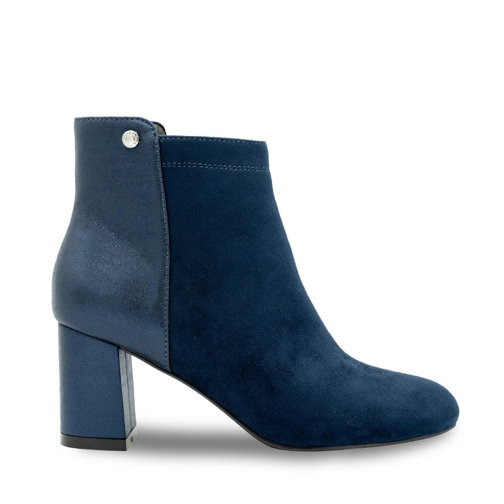 Alathea Microsuede Boot with Almond Toe and Block Heel | Paradox