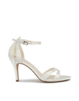 Azalea-Hochzeitssandalen – glamouröse elfenbeinfarbene Hochzeits-Heels mit glitzernden, verzierten Kreuzriemen, einer verstellbaren Knöchelschnalle und einem schmalen hohen Stiletto-Absatz, perfekt für einen eleganten Braut-Look.