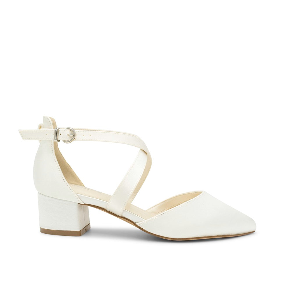 Blanche Wide Fit Mid Block Heel Court Shoes Paradox London
