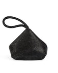 Paradox London Dua Schwarze Mesh-Beuteltasche mit Strasssteinen