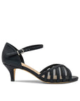 Paradox London Evelyn Black Wide Fit Black Kitten heeled Sandal