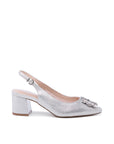 Wide Fit Silver Block Heels