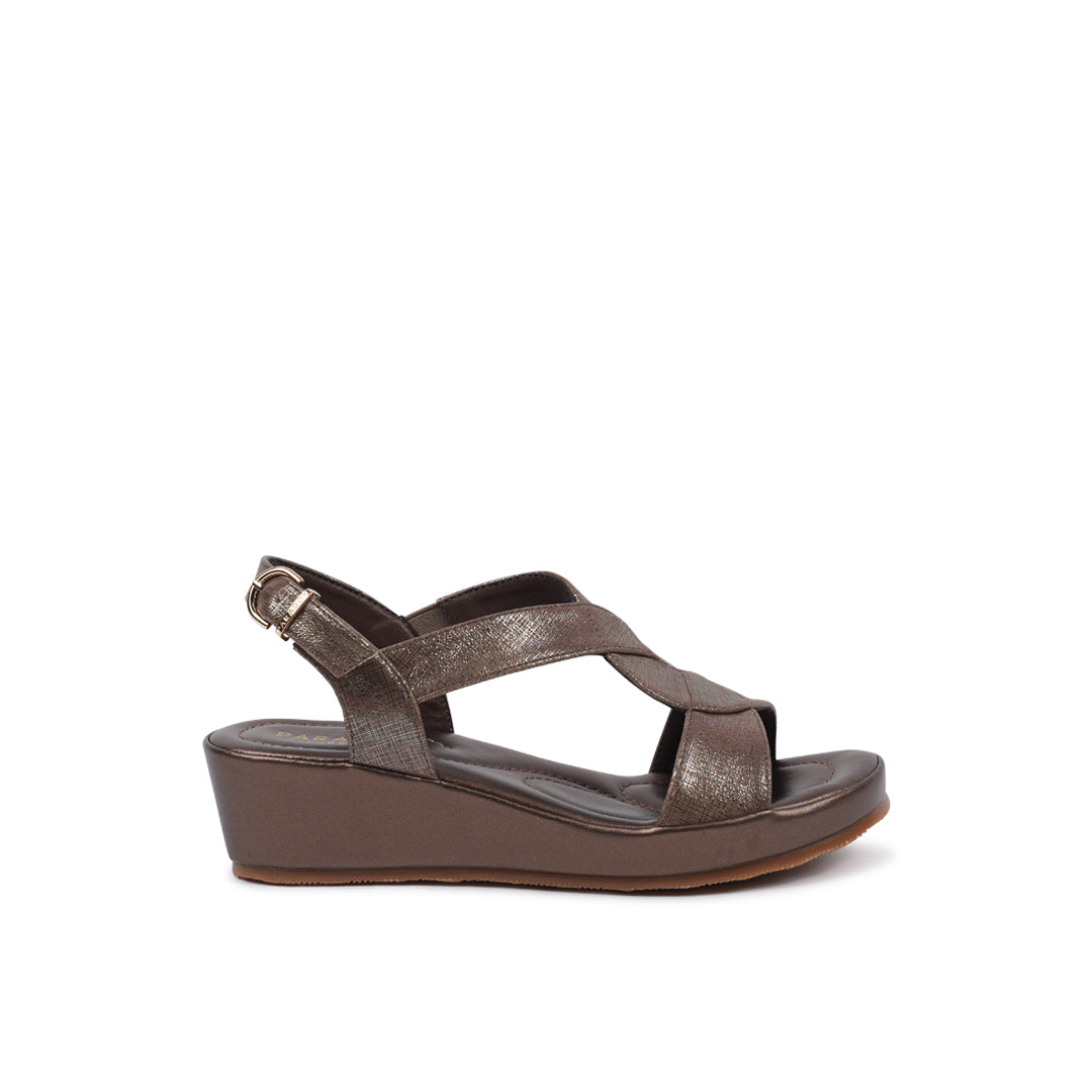 Vesper Bronze Comfort Wedge Sandals Paradox London