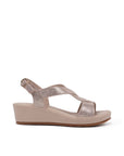 Bequeme, marineblaue Vespa-Keilsandalen von Paradox London
