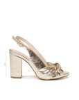 Magda champagne metallic slingback sandals – side profile