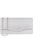 Deja Silver Glitter Clutch Bag | Paradox London