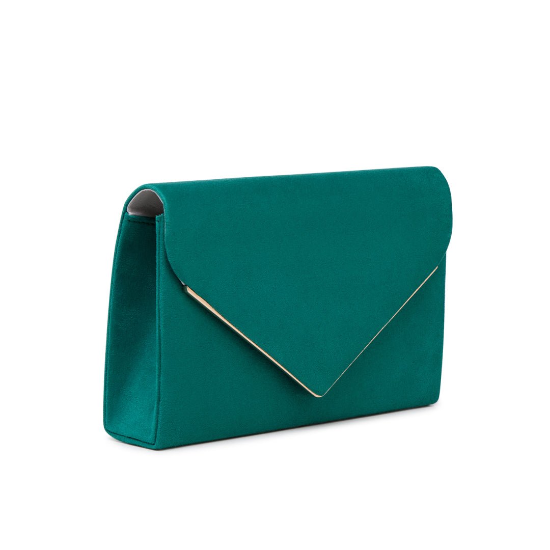 Delyssa Emerald Green Clutch Bag | Paradox London