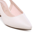 Cream Block Heels