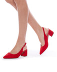 Wide fit red heels