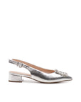 Silver Low Heel Slingback