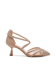 Gold Flared Heel Shoes