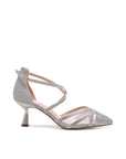 Silver Flared Heel Shoes