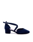 low bloock heel navy shoes