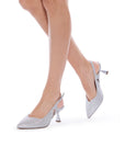 Silver wide fit heels