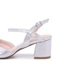 Block Heel Gold Shoes