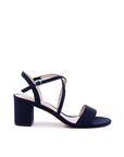 Navy Wide Fit Block Heel Sandals