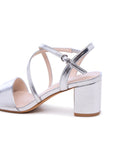 silver block heels