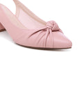 blush block heels for wedding gues