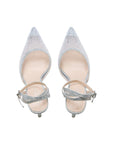 Pair of Illustra silver ankle-strap heels – top view