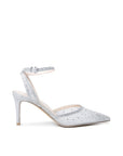 Illustra silver embellished stiletto heel – side profile