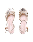 Gold summer wedge heels