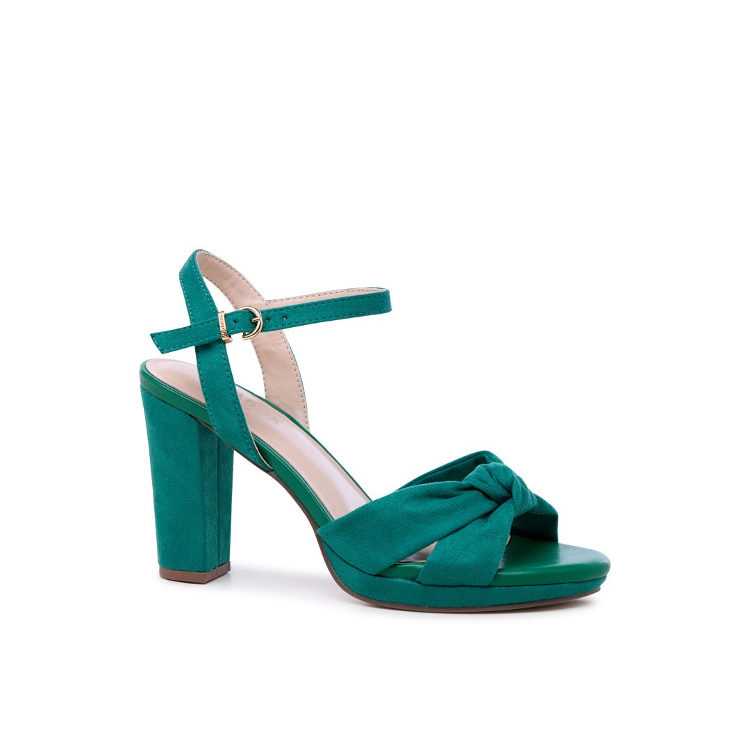 Lani Emerald Green Platform Heeled Sandals | Paradox London