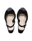 Pair of Magda black slingback sandals – top view