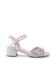 Silver Block Heel Sandals