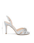 Melora silver glitter stiletto heel sandal – side profile