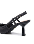 Tara Flared Slingback Heels | Paradox London