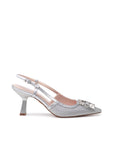 Silver Sling Back Court Shoes