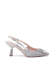 Silver Sling Back Court Shoes