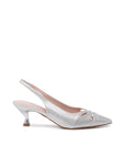 Silver Sling Back Heel