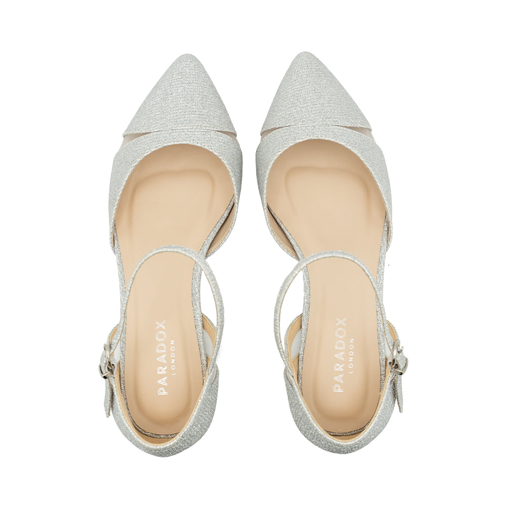 Block Heel New Look Sparkly Shoes Silver Glitter Heels Silver High