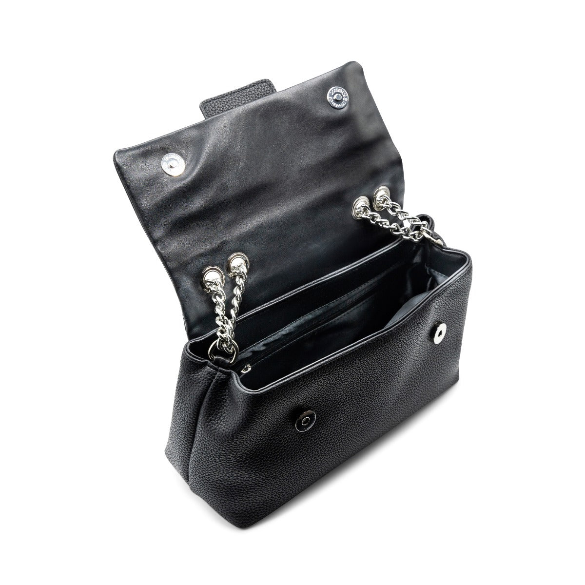 Black faux leather handbag sale